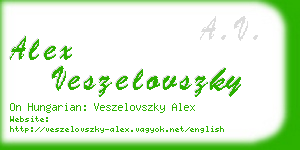 alex veszelovszky business card